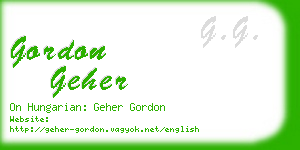 gordon geher business card